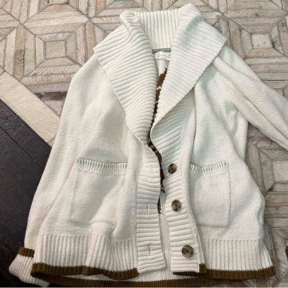 ANTHRO 🌲 Evergreen Tree Cardigan Knit Sweater Anthropologie - Picture 3 of 4